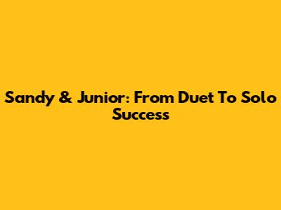 Sandy & Junior: From Duet To Solo Success