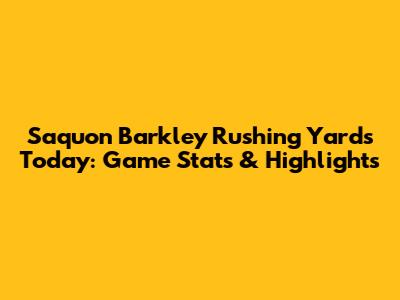 Saquon Barkley Rushing Yards Today: Game Stats & Highlights