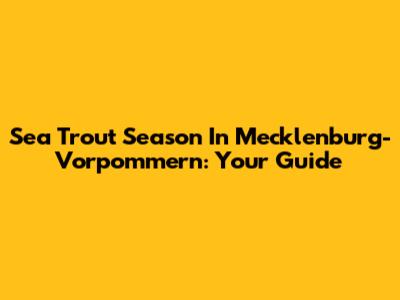 Sea Trout Season In Mecklenburg-Vorpommern: Your Guide