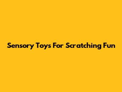 Sensory Toys For Scratching Fun