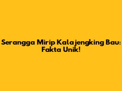 Serangga Mirip Kalajengking Bau: Fakta Unik!