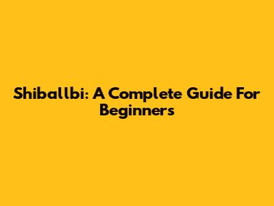 Shiballbi: A Complete Guide For Beginners