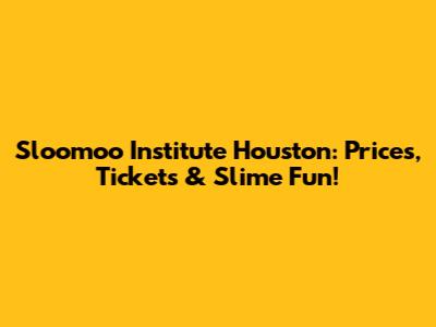 Sloomoo Institute Houston: Prices, Tickets & Slime Fun!