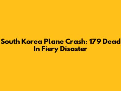South Korea Plane Crash: 179 Dead In Fiery Disaster