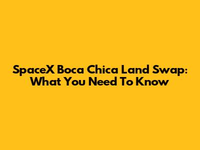 SpaceX Boca Chica Land Swap: What You Need To Know
