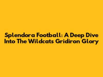 Splendora Football: A Deep Dive Into The Wildcats' Gridiron Glory