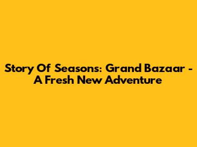 Story Of Seasons: Grand Bazaar - A Fresh New Adventure
