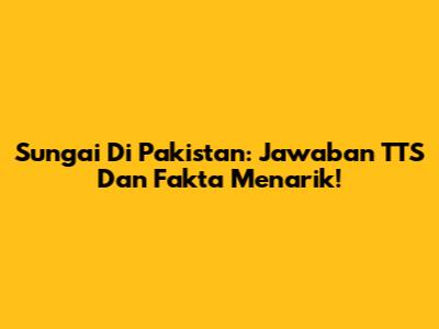 Sungai Di Pakistan: Jawaban TTS Dan Fakta Menarik!