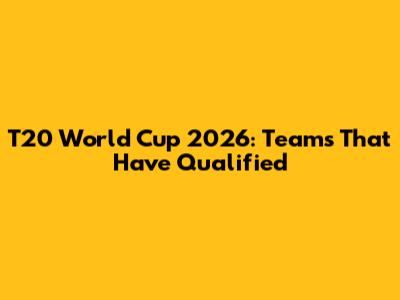 T20 World Cup 2026: Teams That Have Qualified