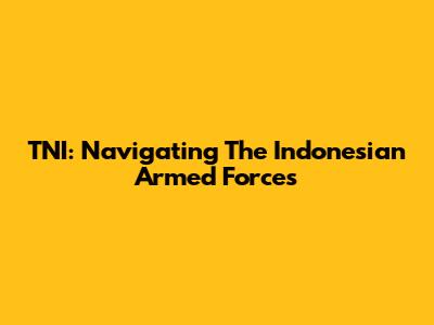 TNI: Navigating The Indonesian Armed Forces