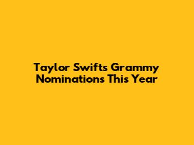 Taylor Swift's Grammy Nominations This Year