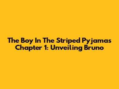 The Boy In The Striped Pyjamas Chapter 1: Unveiling Bruno