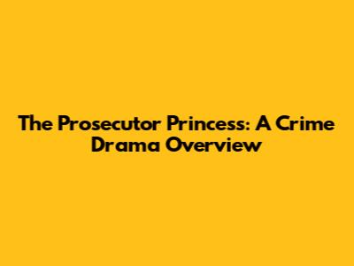 The Prosecutor Princess: A Crime Drama Overview