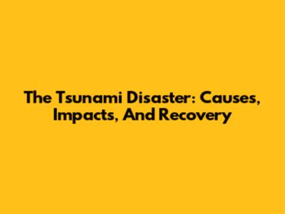 The Tsunami Disaster: Causes, Impacts, And Recovery