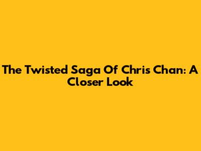 The Twisted Saga Of Chris Chan: A Closer Look
