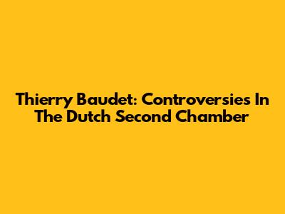 Thierry Baudet: Controversies In The Dutch Second Chamber