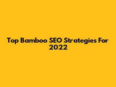 Top Bamboo SEO Strategies For 2022