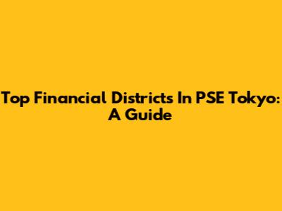 Top Financial Districts In PSE Tokyo: A Guide