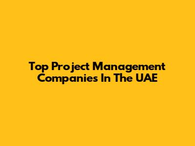 Top Project Management Companies In The UAE