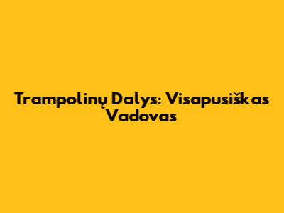 Trampolinų Dalys: Visapusiškas Vadovas