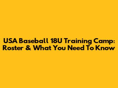 USA Baseball 18U Training Camp: Roster & What You Need To Know
