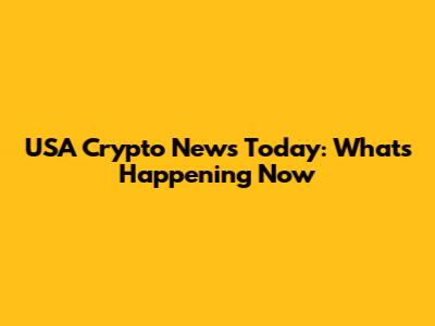 USA Crypto News Today: What's Happening Now
