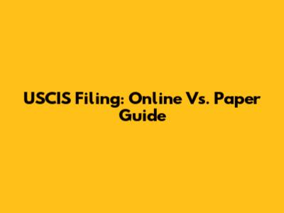 USCIS Filing: Online Vs. Paper Guide