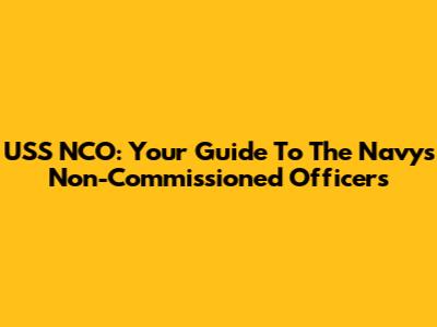 USS NCO: Your Guide To The Navy's Non-Commissioned Officers
