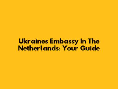Ukraine's Embassy In The Netherlands: Your Guide