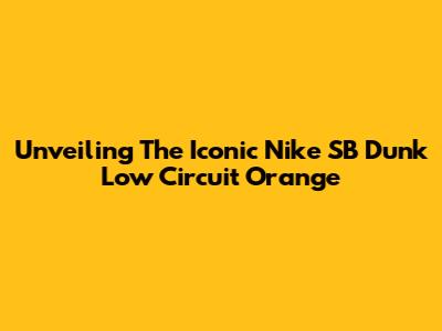 Unveiling The Iconic Nike SB Dunk Low 'Circuit Orange'