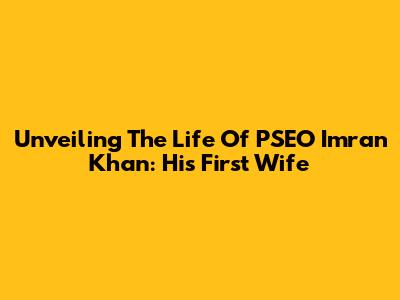 Unveiling The Life Of PSEO Imran Khan: His First Wife