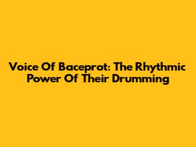 Voice Of Baceprot: The Rhythmic Power Of Their Drumming