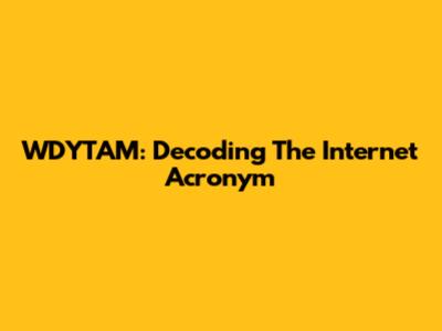 WDYTAM: Decoding The Internet Acronym