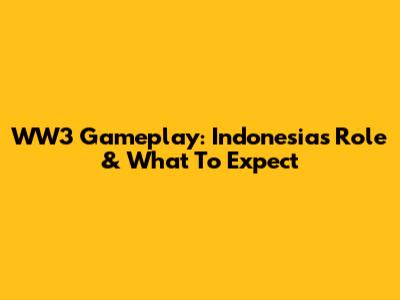 WW3 Gameplay: Indonesia's Role & What To Expect