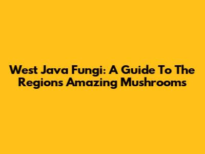 West Java Fungi: A Guide To The Region's Amazing Mushrooms