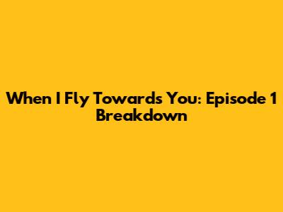 When I Fly Towards You: Episode 1 Breakdown