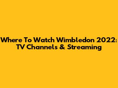 Where To Watch Wimbledon 2022: TV Channels & Streaming
