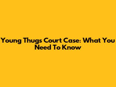 Young Thug's Court Case: What You Need To Know