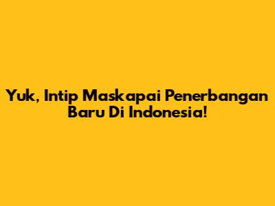 Yuk, Intip Maskapai Penerbangan Baru Di Indonesia!