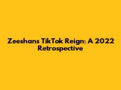 Zeeshan's TikTok Reign: A 2022 Retrospective
