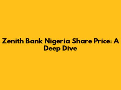 Zenith Bank Nigeria Share Price: A Deep Dive
