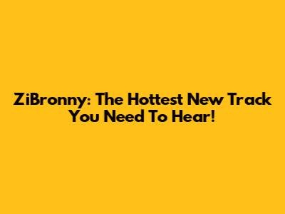 ZiBronny: The Hottest New Track You Need To Hear!